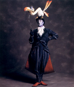 Geoff Hoyle as Zazu in the stage musical version of The Lion King.
