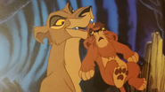 Zira and young Kovu as they appear in the Mouseworks version of The Lion King II: Simba's Pride