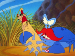 Bruce realizes he is being tricked by Timon.
