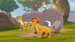 The Lion Guard resolves conflict between Zazu, Mbeya, and the baboon leader.