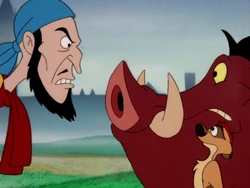 Creepy Fortune Teller warns Timon and Pumbaa about the werehog.