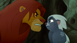 Bunga and Simba argue as they attempt to navigate a network of underground tunnels.