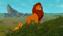 Mufasa teaches his son, Simba, about the Circle of Life.