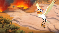 Ono tells Kion that Janja is fleeing the battlefield.
