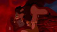 Scar revealing to Simba that he killed Mufasa.