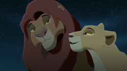 Nala urges Simba to give Kovu a chance.