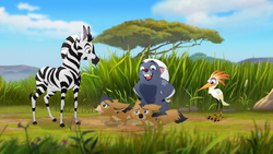 Ono and Bunga prevent Reirei's pups from harming Hamu.