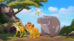 The Lion Guard expresses confusion at the defeated jackals.