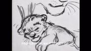 Simba's presentation, as depicted in a story reel for King of the Jungle.