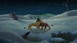 Kovu and Kiara reunite after his exile.