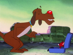 The fox and the foxhound are revealed to be playing a game of tag.