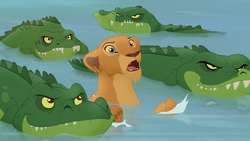 Nala urges Kion to trust his ability with the Roar.