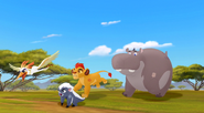 The Lion Guard races to the rescue