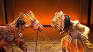 Scar and Mufasa in the stage musical