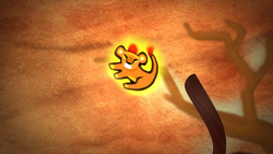 A presumed painting of Kion, in which he falls from a tree.