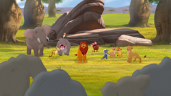 Simba and his family perform "Hakuna Matata".