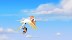 Ono drops rocks on his enemies.