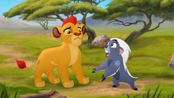 Bunga reacts with shock to Kion's desire to never use the Roar of the Elders again.