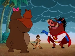 SHO Timon Pumbaa mother bear & cub2