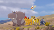 The Lion Guard races to the rescue