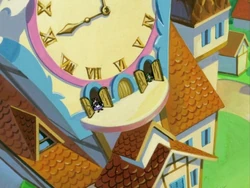 The clock tower rings nine o'clock.