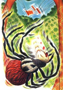 Anansi learns to weave using a mysterious stranger's loom.