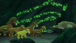 Kion and the Night Pride approach Janna on her deathbed.