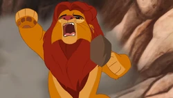 Simba falls into a sinkhole.