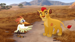 Ono informs Kion about an attack on Makuu's watering hole.