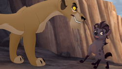 Zira forces Jasiri to leave the watering hole.