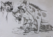 Concept artwork of the hyenas