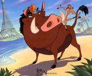 Speedy with Timon and Pumbaa on the cover of a French Timon & Pumbaa book