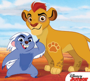 Kion with Bunga on the cover of Bunga's Big Adventure