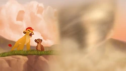 Kion uses the Roar to defeat Makucha's army.