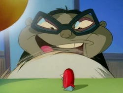 The jeweler prepares to make Speedy's shell into an earring for his wife.