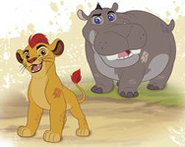 Beshte and Kion on the back cover of Kion's Animal Alphabet