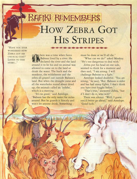 How Zebra Got His Stripes | The Lion King Wiki | Fandom