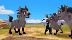 Tamaa captured by the hyenas.