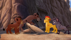 Kion and Jasiri meet Kovu and Nuka, the sons of Zira.