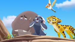 The Lion Guard fears that Kion has fallen off Maji Baridi Falls.