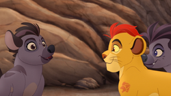 Madoa meets Jasiri's lion friend, Kion.