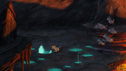 Janja's clan traps Kiara in the volcano.