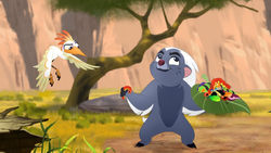 Ono and Bunga gather bugs for the Christmas celebration.