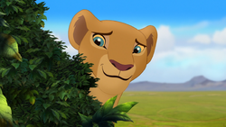 Nala hides from her cubs in the hopes that they will work together to find Udugu.