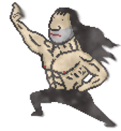 Grand-scale painting of Terry Hintz at the end of the Land of Hints.