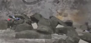 Scattered S.T.A.F.F. Bot in Freddy Fazbear's Pizza Place.