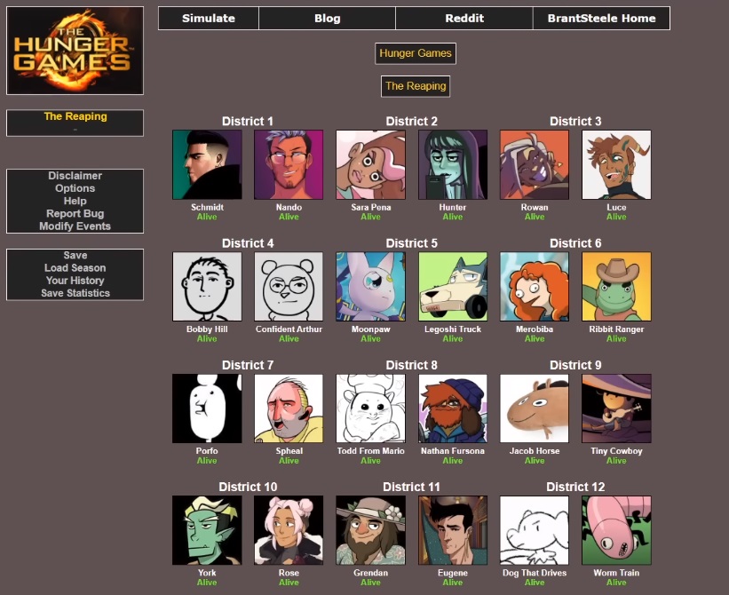 Drawfee Character Hunger Games List of Deaths Wiki Fandom