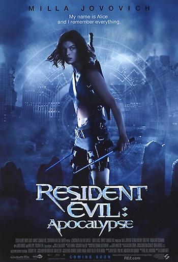 Resident evil movie poster with ada and chainsaw