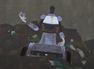 Utility Tunnel S.T.A.F.F. Bot missing its head.