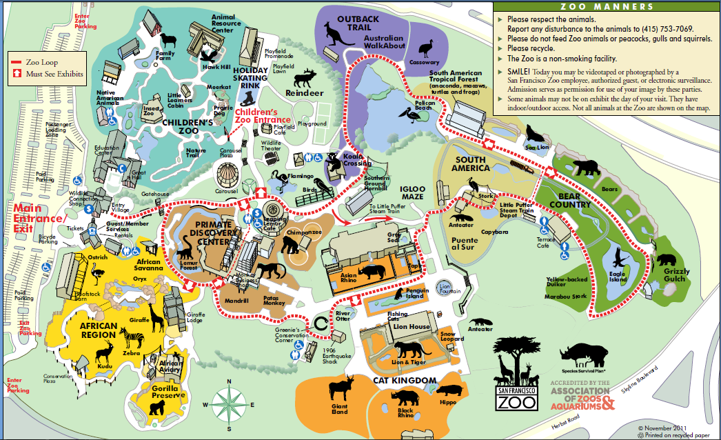 san francisco zoo map